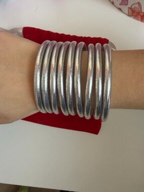 Budhagirl Silver Multi-Tube Bracelet